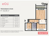 22 Tlocrt trosoban stan B,-Stan-3-56,28