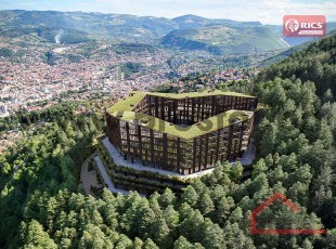 Luxury off plan apartments with beautifull open view on Sarajevo and surrounding forest in exlusive „Roof Gardens“ complex. Avalible apartments from 65sqm to 142 sqm.