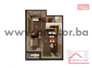 Two-room apartment on the third floor in a modern residential and commercial complex with a loggia, top-notch comfort, and an attractive location near Bingo, Stup –ONLY AVAILABLE!