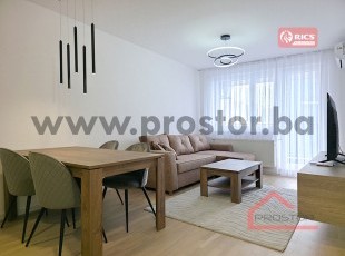 Two-room furnished apartment in a new building with a private garage, Dobrinja